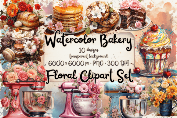 Cake Clipart & Watercolor Bakery Art for Crafters & Etsy Sellers