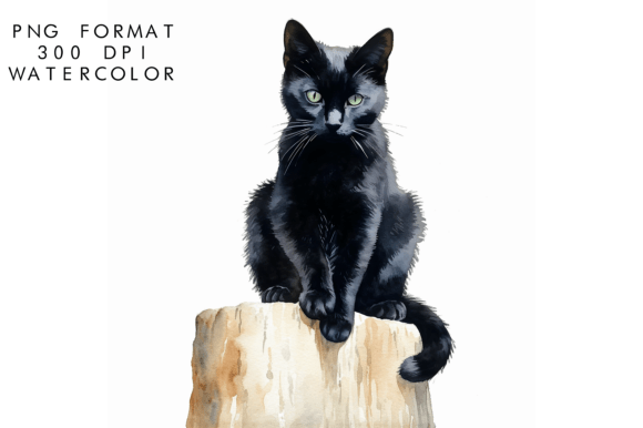 Cute Black Cat Clipart Adds Whimsy to Branding Illustrations