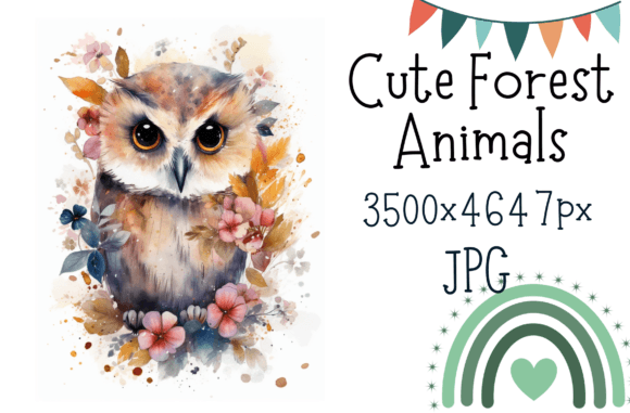 Cute Watercolor Owl Printable Nursery Ar: A Soft, Playful Illustration for Whimsical Branding