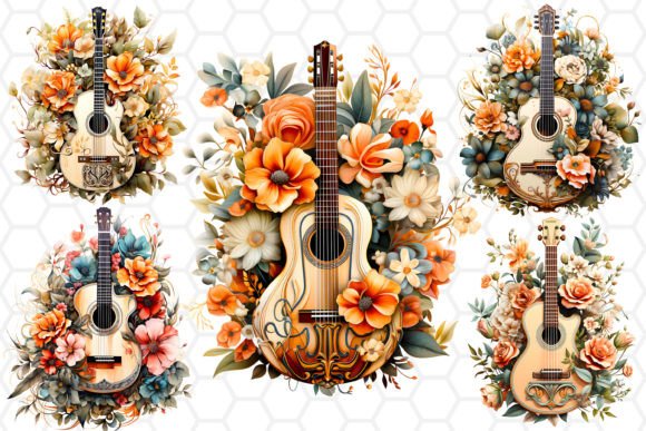 Floral Watercolor Guitar Cliparts PNG: A Brand Designer’s Review for Marketing & Visual Storytelling