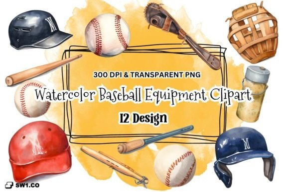 h1Watercolor Baseball Equipment Illustrations for Brand Storytelling/h1