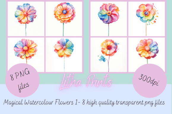 Magical Watercolour Flowers Illustrations for Branding and Creative Projects