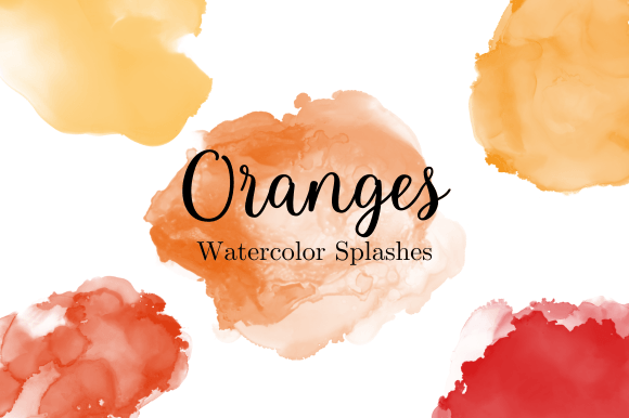 Oranges Watercolor Splashes Create a Cheerful, Handmade-Friendly Illustration Style