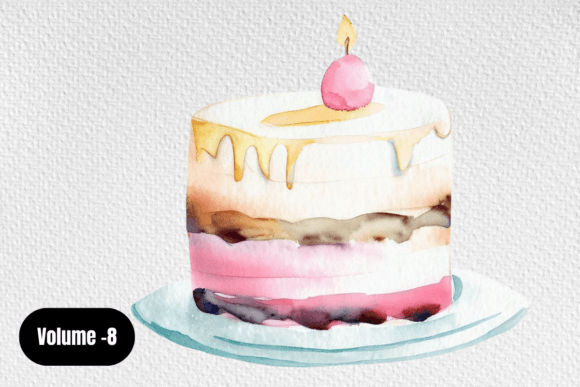 Watercolor Cake Clipart Volume –8: A Designer’s Review for Real Client Projects