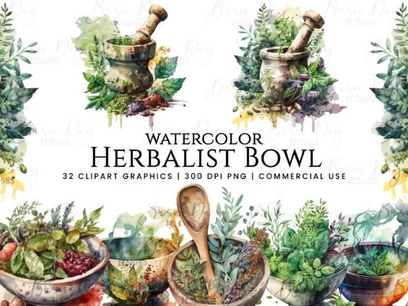 Watercolor Herbalist Bowl Clipart Bundle: A Designer’s Review for Real Client Projects