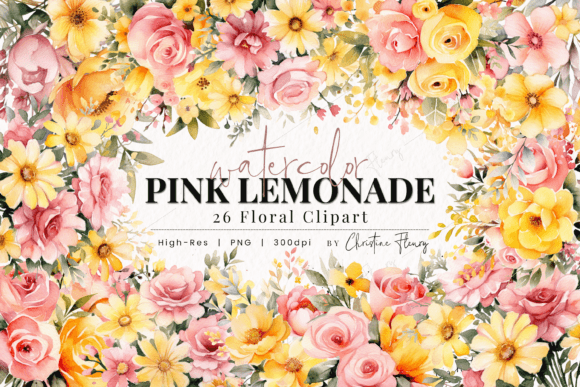 Watercolor Pink Lemonade Floral Clipart: A Designer’s Review for Real Client Projects