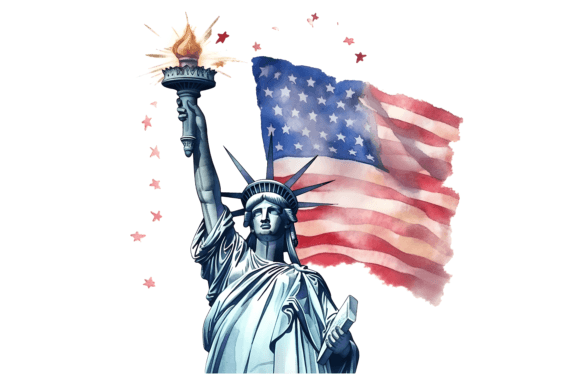 Watercolor Statue of Liberty Illustration: A Fresh Design Asset for Patriotic Branding