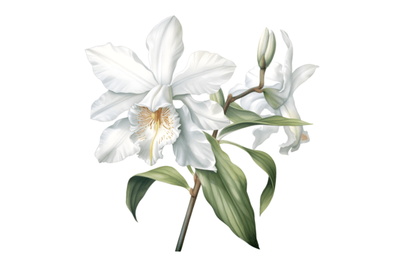 Watercolor Vase of Orchids Sublimation Illustrations for Crafters