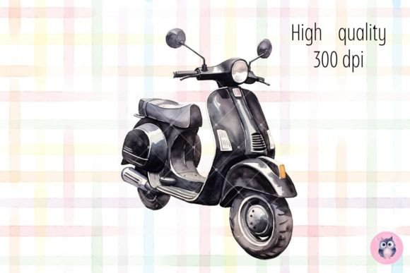 Watercolor Vespa Scooter Illustration Adds Whimsical Charm to Local Branding