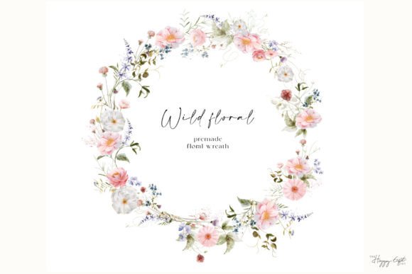 Watercolor Wild Floral Wreath – A Versatile Illustration for Crafters & Etsy Sellers